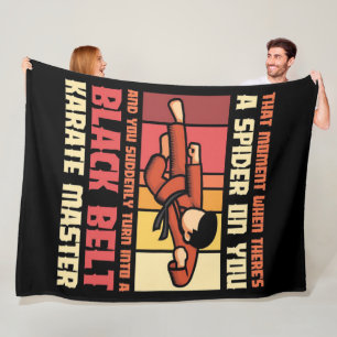 Spider Black Belt Karate Master Fleece Blanket