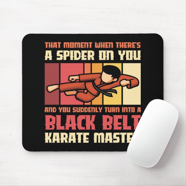 Spider Black Belt Karate Master Mouse Pad (With Mouse)