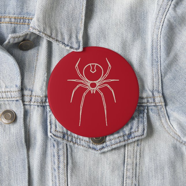  Spider - Blood Red and Bone White 4 Inch Round Button (In Situ)