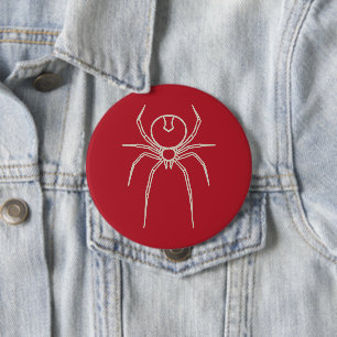 Spider - Blood Red and Bone White 4 Inch Round Button