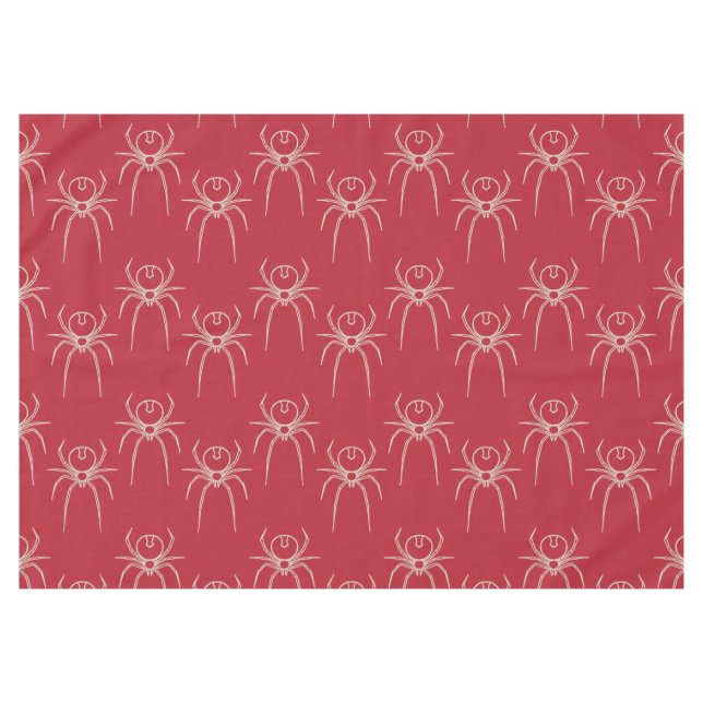  Spider - Blood Red and Bone White Tablecloth (Front (Horizontal))