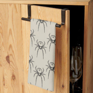 Spider - Bone White and Bat Black Kitchen Towel