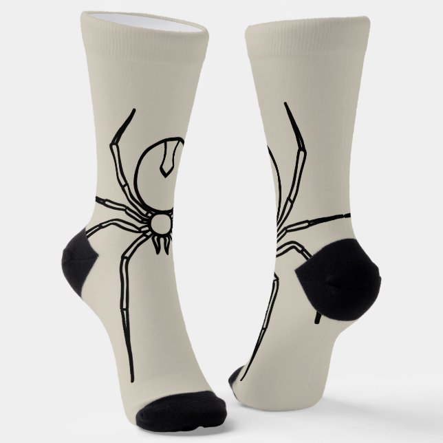 Spider - Bone White and Bat Black Socks (Angled)