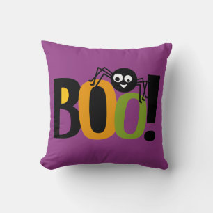 Spider BOO Halloween Throw Pillow