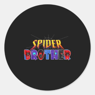 Spider Brother Shirt Birthday Family Funny Hallowe Classic Round Sticker