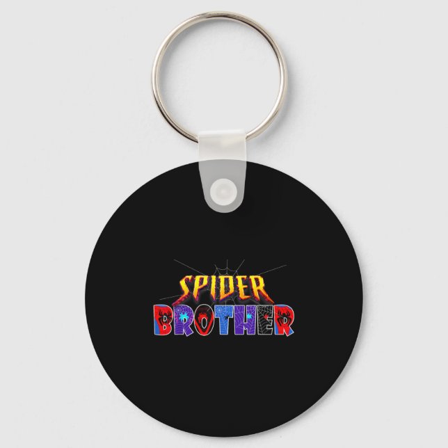 Spider Brother Shirt Birthday Family Funny Hallowe Keychain (Front)