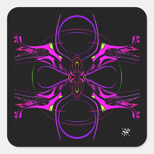 Spider-butterfly spaceship (pareidolia) square sticker (Front)