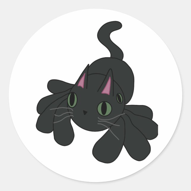 Spider Cat Classic Round Sticker (Front)