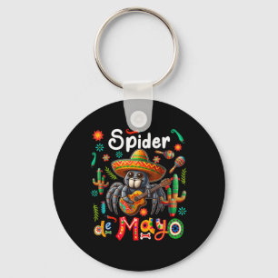 Spider Cinco De Mayo Mexican Sombrero Guitar Colou Keychain