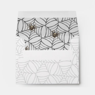 Spider Cobwebs Creepy Pattern Grey Halloween Party Envelope