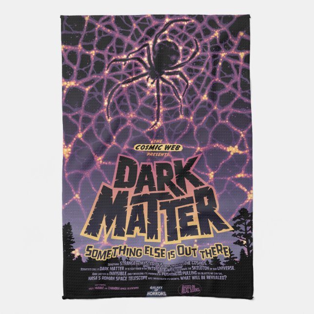 Spider Cosmic Web, Halloween Galaxy of Horrors Kitchen Towel (Vertical)
