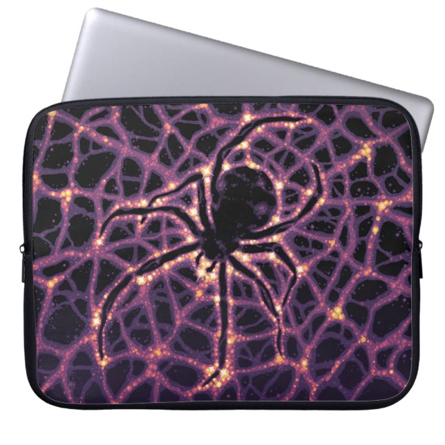 Spider Cosmic Web, Halloween Galaxy of Horrors Laptop Sleeve (Front)