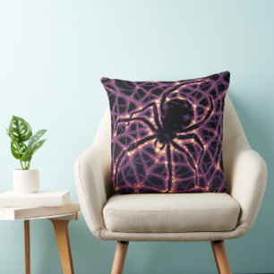 Spider Cosmic Web, Halloween Galaxy of Horrors Throw Pillow