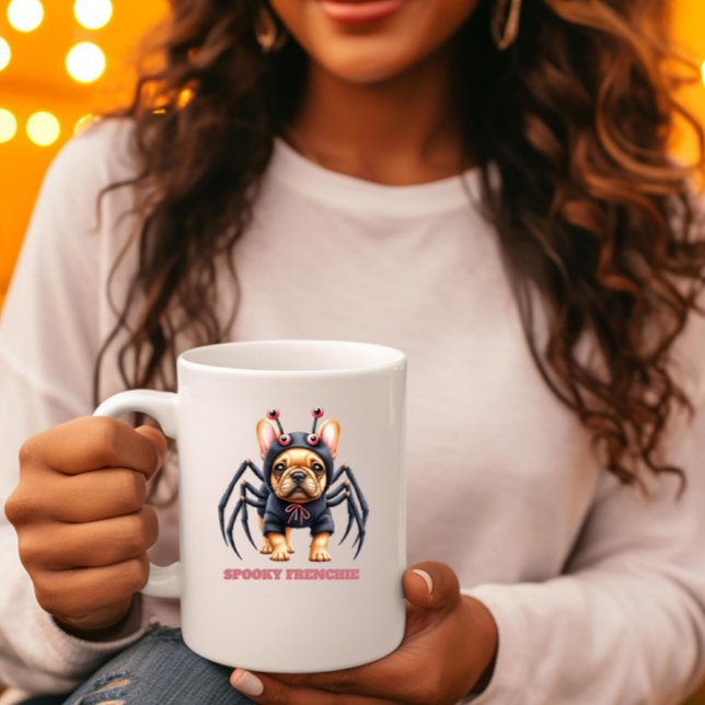 Spider Costume Frenchie Pup Halloween  Coffee Mug (Creator Uploaded)