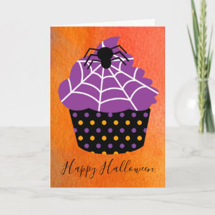 Spider cupcake Halloween theme Card