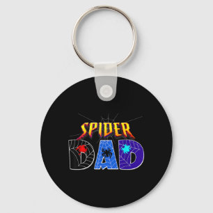 Spider Dad Design Fathers Day Matching Family Keychain