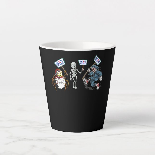 Spider |Dead skull Running Skeleton Snowman Spider Latte Mug (Front)