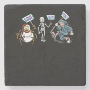 Spider  Dead skull Running Skeleton Snowman Spider Stone Coaster