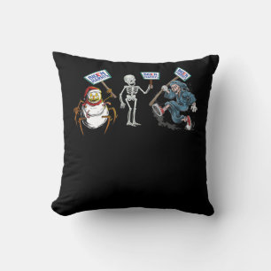 Spider  Dead skull Running Skeleton Snowman Spider Throw Pillow