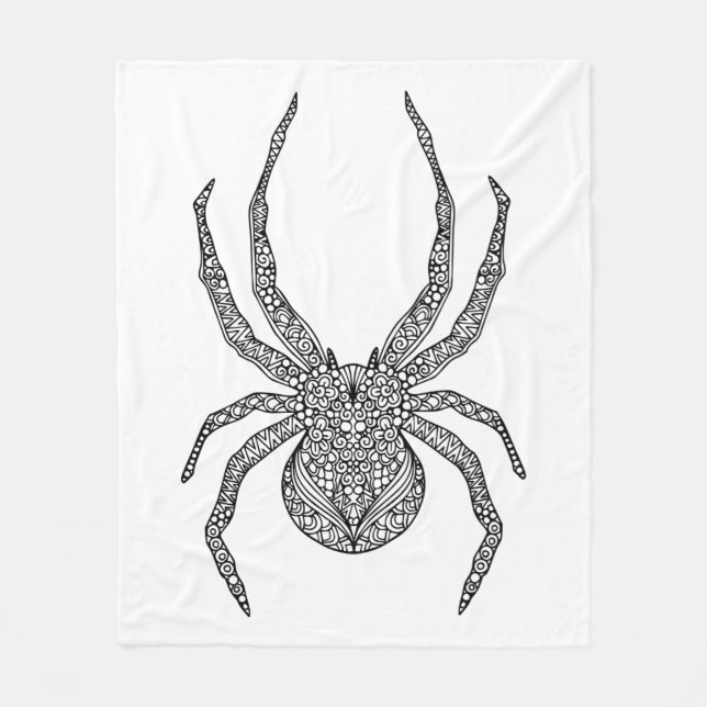 Spider Doodle Fleece Blanket (Front)