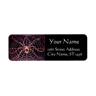 SPIDER ET WEB Rouge Ruby Gemstone Noir