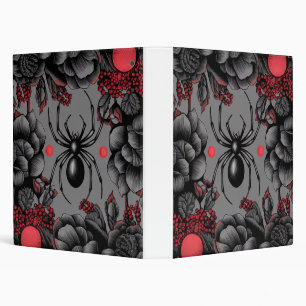 Spider Floral design Gothic style  Binder