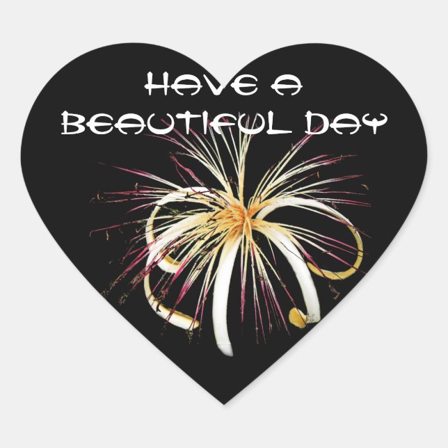 Spider Flower Heart Sticker (Front)