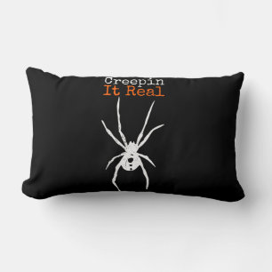 Spider G Funny Halloween Costume - Creepin It Real Lumbar Pillow