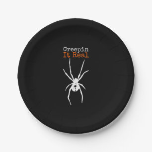 Spider G Funny Halloween Costume - Creepin It Real Paper Plate
