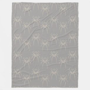 Spider - Ghost Grey and Bone White Fleece Blanket