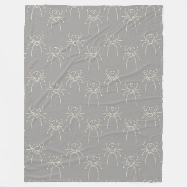 Spider - Ghost Grey and Bone White Fleece Blanket (Front)