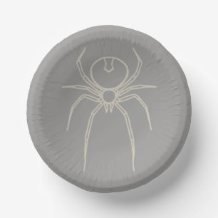 Spider - Ghost Grey and Bone White Paper Plate