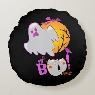 Spider Gift Boo Ghost Bats Spider Creepy Halloween Round Pillow