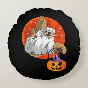 Spider Gift Boo Halloween With Pumpkin Round Pillow
