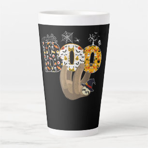 Spider Gift   Boo Halloween With Sloth Witch Hat Latte Mug