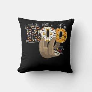 Spider Gift Boo Halloween With Sloth Witch Hat Throw Pillow