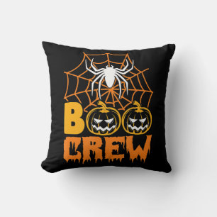 Spider Gift  Boo Pumpkin Halloween Spider Boo Crew Throw Pillow
