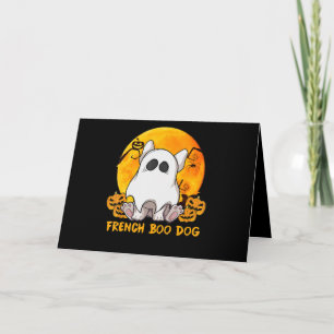 Spider Gift French Boo Bulldog With Pumpkin Spider Card