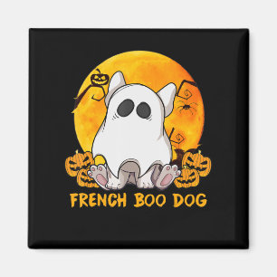 Spider Gift French Boo Bulldog With Pumpkin Spider Magnet