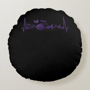 Spider Gift Funny Heartbeat Line Halloween Round Pillow