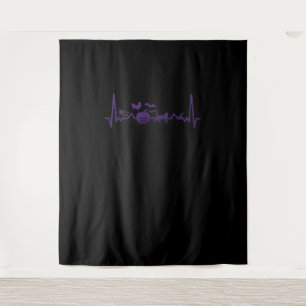 Spider Gift Funny Heartbeat Line Halloween Tapestry