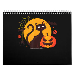 Spider Gift Halloween Black Cat Spider Pumpkin Calendar