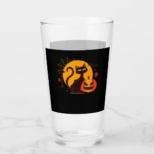 Spider Gift Halloween Black Cat Spider Pumpkin Glass