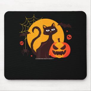 Spider Gift Halloween Black Cat Spider Pumpkin Mouse Pad