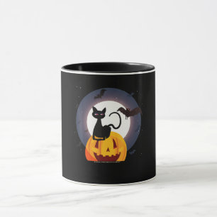 Spider Gift Halloween Black Cat Spider Pumpkin Mug