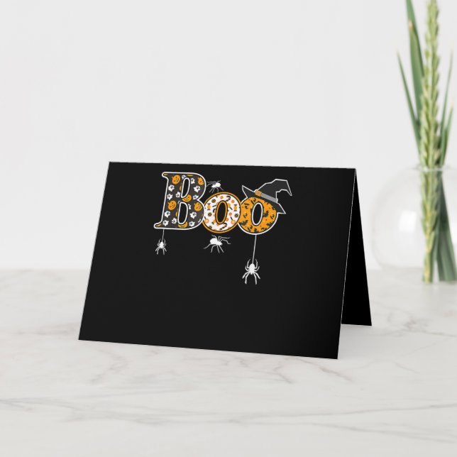Spider Gift | Halloween Boo Spider Card (Front)
