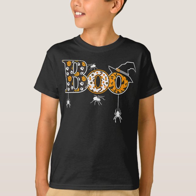 Spider Gift | Halloween Boo Spider T-Shirt (Front)