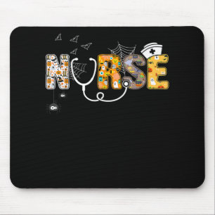 Spider Gift Halloween Nurse With Pumpkin Spider Mouse Pad