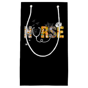 Spider Gift Halloween Nurse With Pumpkin Spider Small Gift Bag