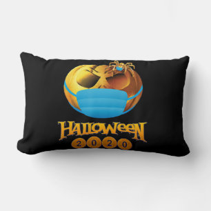 Spider Gift   Halloween Pumpkin And Spider Mask Lumbar Pillow